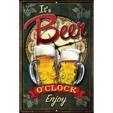 Beer O' Clock Aluminum Sign.